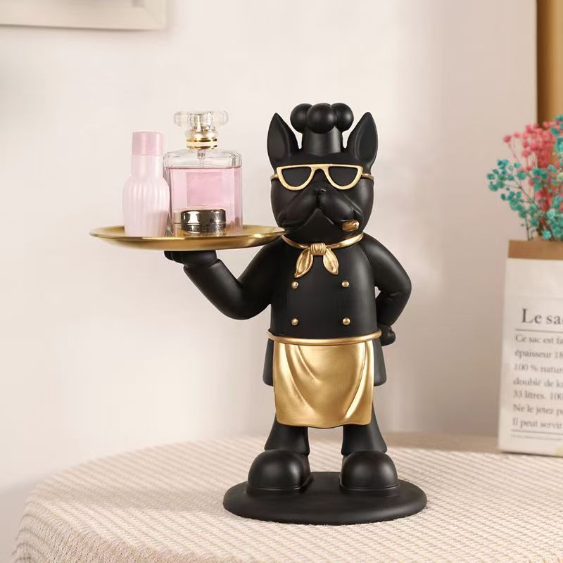 Resin Art Dining Table - Bandeja de estatua de Chef pirata