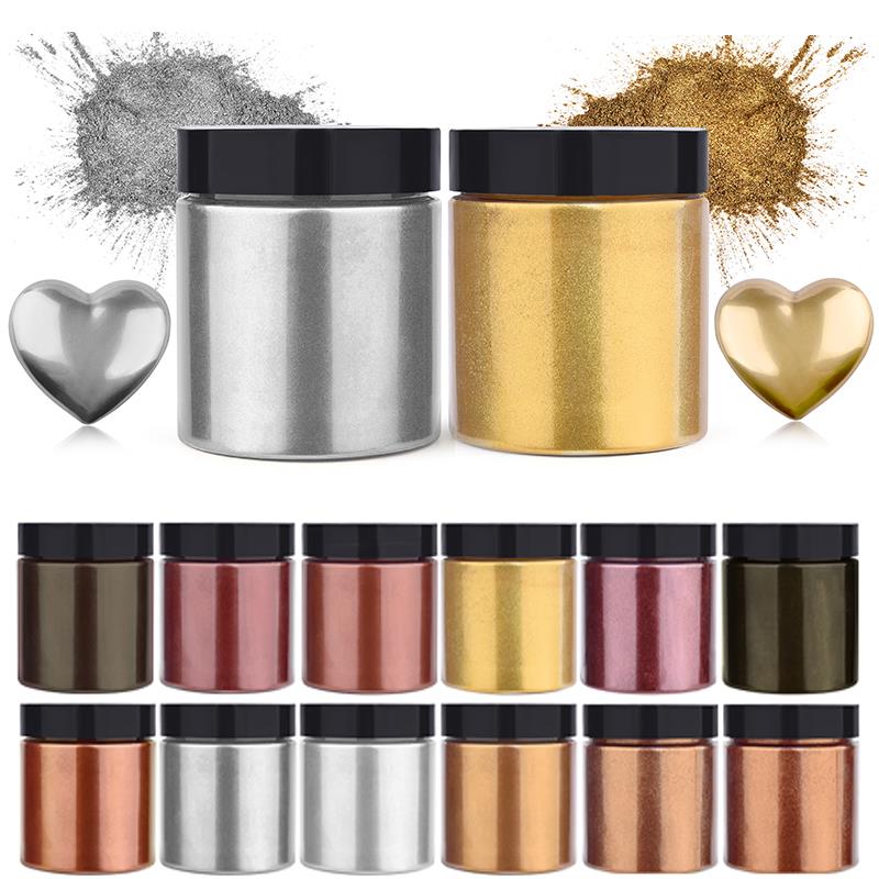 Resin Dye Opaque - 50g brillo metálico oro plata Color