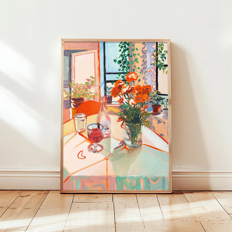Resin Art Dining Table - Póster de Arte Impresionista Colorido, Pintura